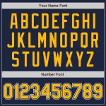 Custom Name Number Softball Jersey Unisex Navy Gold-White Two-Button Personalized Team Apparel Personalized Navy Gold-White