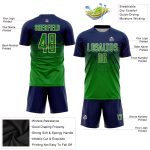 Custom Name and Number Soccer Jersey - Personalized Navy Green-Cream Sublimation Team Uniform Personalized Navy Grass Green-Cream