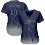 Custom Name & Number New York City Edition Fashion Baseball Jersey - Personalized 3D Navy Gray Team Jersey Personalized Navy