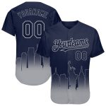 Custom Name & Number New York City Edition Fashion Baseball Jersey - Personalized 3D Navy Gray Team Jersey Personalized Navy