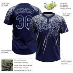 Custom Name and Number Unisex Softball Jersey - Personalized Navy Gray 3D Abstract Sharp Shape, Two-Button Design Personalized