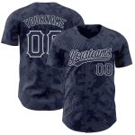 Custom Name & Number Personalized Baseball Jersey - Navy Gray 3D Pattern Design with Curve Lines Personalized Navy Gray 3D