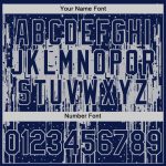 Custom Name and Number Baseball Jersey with Navy Gray Dripping Splatter Art - Personalized 3D Pattern Design Personalized