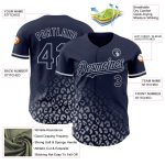 Custom Name and Number Navy Gray Leopard Print 3D Pattern Fashion Baseball Jersey Personalized Navy Gray 3D Pattern Design