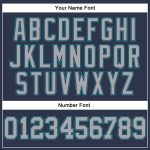Custom Name Number Long Sleeve Performance T-Shirt - Navy Gray Aqua Salute to Service Team Design Personalized Navy Gray-Aqua