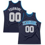 Personalized Authentic Basketball Jersey - Navy Gray-Blue Throwback Style Personalized Navy Gray-Blue Authentic Throwback