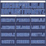 Custom Name and Number Baseball Jersey Shirt - Authentic Navy Gray-Blue Throwback Rib-Knit Personalized Navy Gray-Blue Authentic
