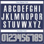 Custom Name and Number Baseball Jersey Shirt - Authentic Navy Gray-Blue Throwback Rib-Knit Personalized Navy Gray-Blue Authentic