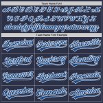 Custom Name and Number Authentic Throwback Baseball Jersey - Personalized Navy Gray Blue White Personalized Navy Gray Blue-White