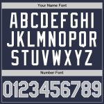 Custom Name and Number Authentic Throwback Baseball Jersey - Personalized Navy Gray Blue White Personalized Navy Gray Blue-White