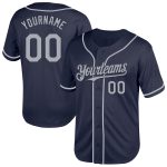 Personalized Authentic Throwback Baseball Jersey in Navy Gray Mesh Personalized Navy Gray Mesh Authentic Throwback Baseball