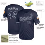 Personalized Custom Name Number Navy Gray Mesh Baseball Jersey - Authentic Throwback Team Jersey Personalized Navy Gray Mesh