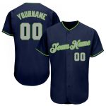 Custom Name & Number Authentic Baseball Jersey - Personalized Navy Gray Neon Green Team Jersey Personalized Navy Gray-Neon