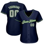 Custom Name & Number Authentic Baseball Jersey - Personalized Navy Gray Neon Green Team Jersey Personalized Navy Gray-Neon