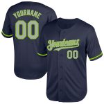 Custom Name and Number Personalized Baseball Jersey in Navy Gray Neon Green Mesh - Authentic Throwback Team Apparel Personalized