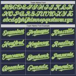Custom Name and Number Personalized Baseball Jersey in Navy Gray Neon Green Mesh - Authentic Throwback Team Apparel Personalized