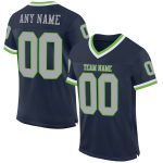 Custom Authentic Football Jersey - Personalized Navy Gray-Neon Green Mesh with Name and Number Personalized Navy Gray-Neon