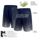 Custom Name Number Personalized Navy Gray Pinstripe Basketball Shorts Authentic Fashion Team Personalized Navy Gray Pinstripe