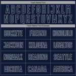 Custom Navy Gray Pinstripe Soccer Jersey with Personalized Name and Number - Fade Fashion Uniform Personalized Navy Gray