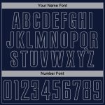 Custom Navy Gray Pinstripe Soccer Jersey with Personalized Name and Number - Fade Fashion Uniform Personalized Navy Gray