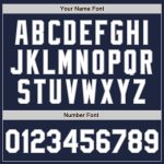 Custom Name and Number Unisex Softball Jersey - Navy Gray Pinstripe Two-Button Design Personalized Navy Gray Pinstripe White