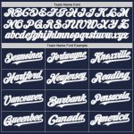 Custom Name and Number Unisex Softball Jersey - Navy Gray Pinstripe Two-Button Design Personalized Navy Gray Pinstripe White
