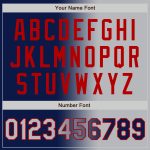 Custom Name Number Navy Gray Red Bomber Varsity Jacket Full-Snap Fashion Layer Gradient Team Style Personalized Navy Gray-Red