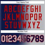 Custom Name & Number Personalized Navy Gray-Red Gradient Two-Button Unisex Softball Jersey Personalized Navy Gray-Red Gradient