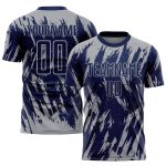 Personalized Soccer Jersey - Navy Gray Sublimation Uniform for Kids & Adults Personalized Navy Gray Sublimation Soccer Uniform