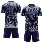Personalized Soccer Jersey - Navy Gray Sublimation Uniform for Kids & Adults Personalized Navy Gray Sublimation Soccer Uniform