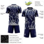 Personalized Soccer Jersey - Navy Gray Sublimation Uniform for Kids & Adults Personalized Navy Gray Sublimation Soccer Uniform