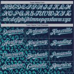 Custom Name and Number Baseball Jersey - Personalized Leopard Print Fade 3D Pattern in Navy Gray Teal Personalized Navy Gray-Teal