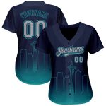 Custom Seattle City Edition 3D Baseball Jersey Personalized Name Number in Navy Gray Teal Fade Fashion Authentic Design Personalized
