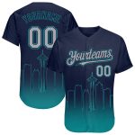 Custom Seattle City Edition 3D Baseball Jersey Personalized Name Number in Navy Gray Teal Fade Fashion Authentic Design Personalized