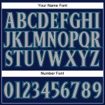 Personalized Authentic Baseball Jersey in Navy Gray Teal Color - Customizable Design Personalized Navy Gray-Teal Authentic
