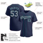 Custom Navy Gray-Teal Baseball Jersey with Personalized Name and Number - Authentic Team Apparel Personalized Navy Gray-Teal