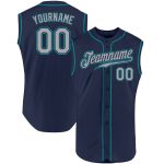 Custom Name Number Personalized Navy Gray Teal Baseball Jersey Authentic Sleeveless Team Design Personalized Navy Gray-Teal