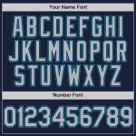 Custom Name Number Authentic Baseball Jersey - Personalized Navy Gray Teal Line Team Apparel Personalized Navy Gray-Teal