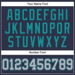 Personalized Throwback Baseball Jersey in Navy Gray Teal Mesh - Custom Sports Apparel Personalized Navy Gray-Teal Mesh Authentic