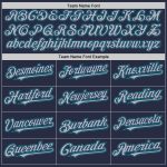 Custom Personalized Baseball Jersey - Navy Gray Teal Mesh Throwback with Team Name and Number Personalized Navy Gray-Teal
