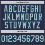 Custom Personalized Baseball Jersey - Navy Gray Teal Mesh Throwback with Team Name and Number Personalized Navy Gray-Teal