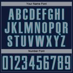 Custom Soccer Uniform Jersey with Personalized Name and Number - Navy Gray Teal Pinstripe Fade Design Personalized Navy Gray-Teal