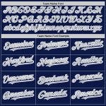 Custom Name and Number Authentic 3D Twinkle Star Baseball Jersey - Personalized Navy Gray and White Gradient Design Personalized