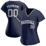 Custom Name and Number Authentic Baseball Jersey - Personalized Navy Gray-White Team Jersey Personalized Navy Gray-White