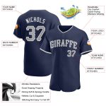 Custom Name and Number Authentic Baseball Jersey - Personalized Navy Gray-White Team Jersey Personalized Navy Gray-White