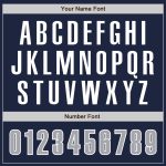 Personalized Authentic Baseball Jersey in Navy Gray and White Colors Personalized Navy Gray-White Authentic Baseball Jersey