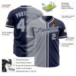 Custom Name and Number Baseball Jersey - Personalized Navy Gray-White Authentic Gradient Fashion Personalized Navy Gray-White