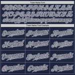 Custom Name and Number Baseball Jersey - Personalized Navy Gray-White Authentic Gradient Fashion Personalized Navy Gray-White