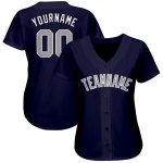 Custom Name and Number Baseball Jersey in Navy Gray-White - Personalized Team Jersey Personalized Navy Gray-White Baseball