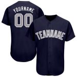 Custom Name and Number Baseball Jersey in Navy Gray-White - Personalized Team Jersey Personalized Navy Gray-White Baseball